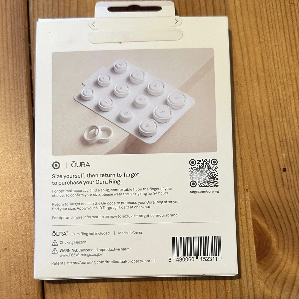 Oura Ring Sizing Kit - Brand New